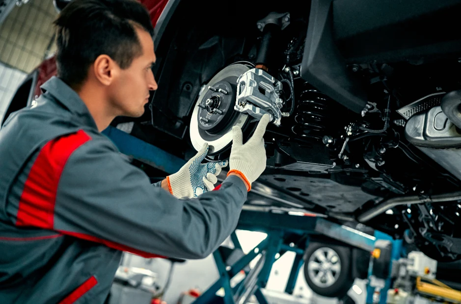 Brake repair at Fairview Tire AutoPro in Burlington - mechanic in charge of brake maintenance